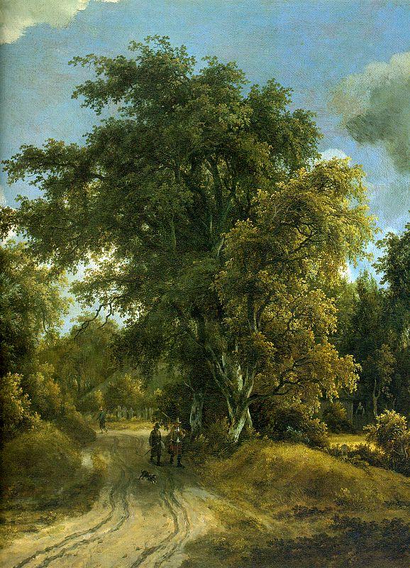 Meindert Hobbema Woodland Road oil painting image